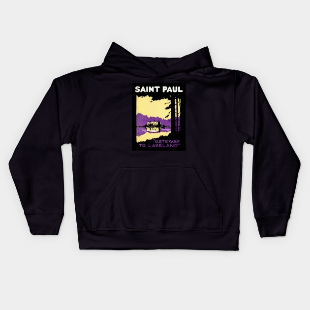 1920 Saint Paul, Gateway to Lakeland Kids Hoodie by historicimage